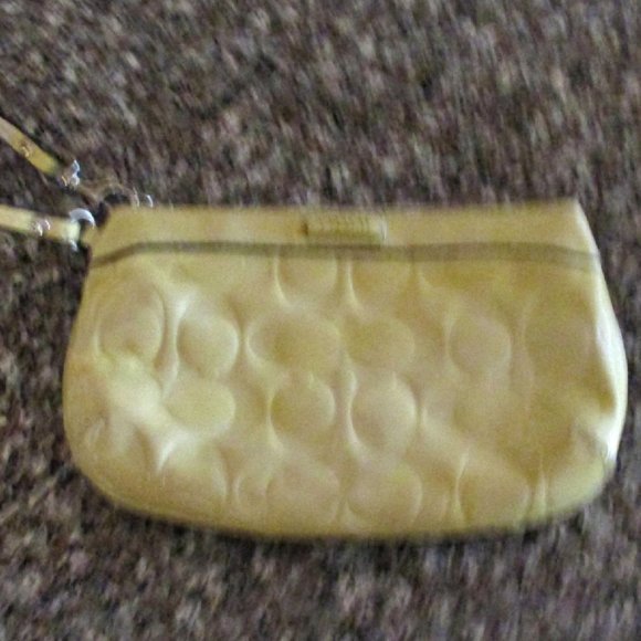 COACH Patent Leather Embossed Monogram Print Wristlet - Picture 2 of 4